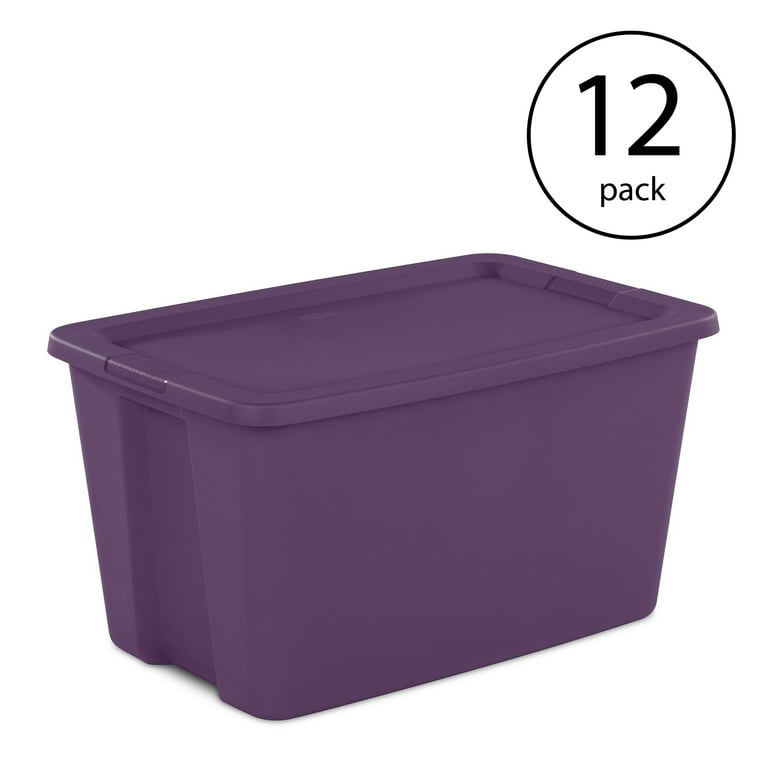 Sterilite Classic Stackable 30 Gal Storage Tote Container Purple