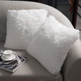 thumbnail image 1 of Fundas de cojines NorDeco HOME Luxury de piel sintética de 45 x 45 cm, color blanco, 1 of 6