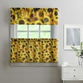 thumbnail image 2 of Vintage Rustic Curtains 24 Inch - 3 Panel Bohemian Floral Farmhouse Set with Wildflowers, Rod Pocket Kitchen Window Drapes, 2 of 6