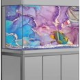 thumbnail image 4 of 24X12IN Blue Purple Marble Aquarium Background, Art Abstract Pink Gold Line Marble Terrarium Background, Coloful Marble Glass Terrarium Background with 8 EVA Double-Sided Tape, 4 of 5