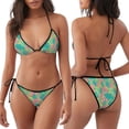 thumbnail image 3 of Naloa Colorful Palm Leaves Print Women Halter Bikini Set ,Two Piece Triangle Swimsuit,Tie Bathing Suit,Sexy Triangle Two Piece Swimwear, 3 of 5