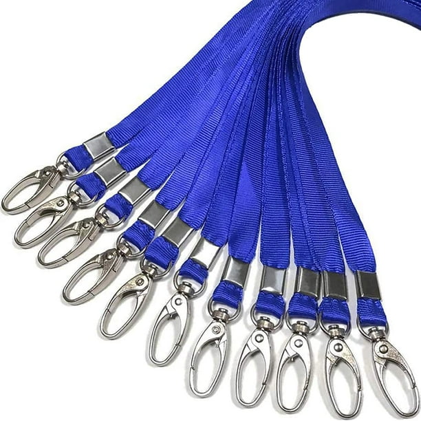 11Pack Blue Lanyard Bulk Clip Swivel Hooks Lanyards for Id Badges (Blue) 