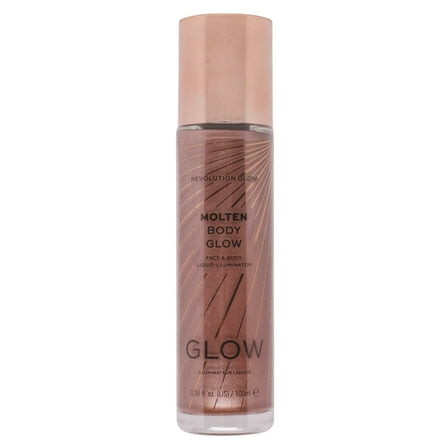 Revolution Glow Molten Body Liquid Illuminator-ROSE GOLD Face & Body Illuminator with a Coconut & Pineapple Fragrance