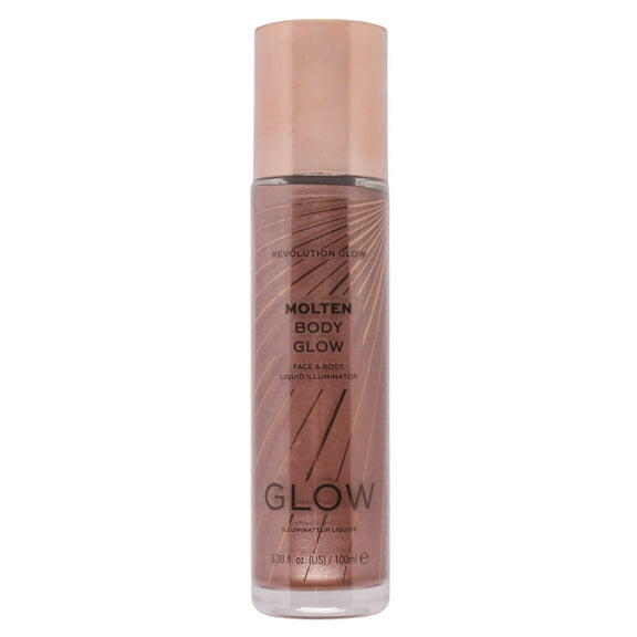 Revolution Glow Molten Body Liquid Illuminator-ROSE GOLD Face & Body Illuminator with a Coconut & Pineapple Fragrance