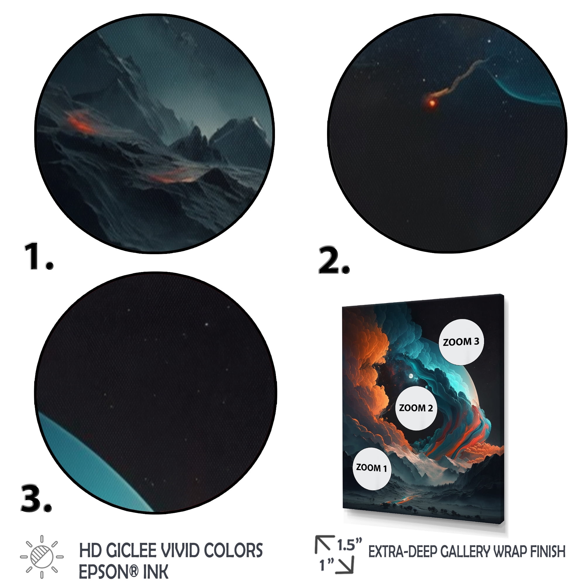 Designart Futuristic Landscape Galaxy I Canvas Wall Art