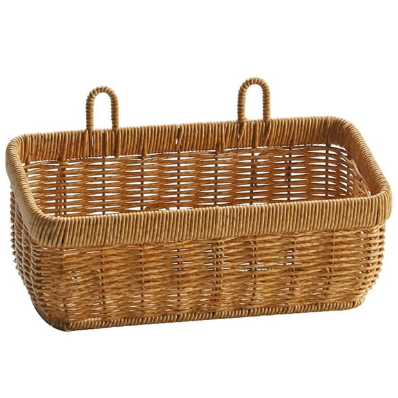 Acahhotxx Storage Baskets, Woven Storage Basket Wall Hanging Vegetable Organizers Garlic Gingers Holder Efficient Home Kitchen Organization Tool - L