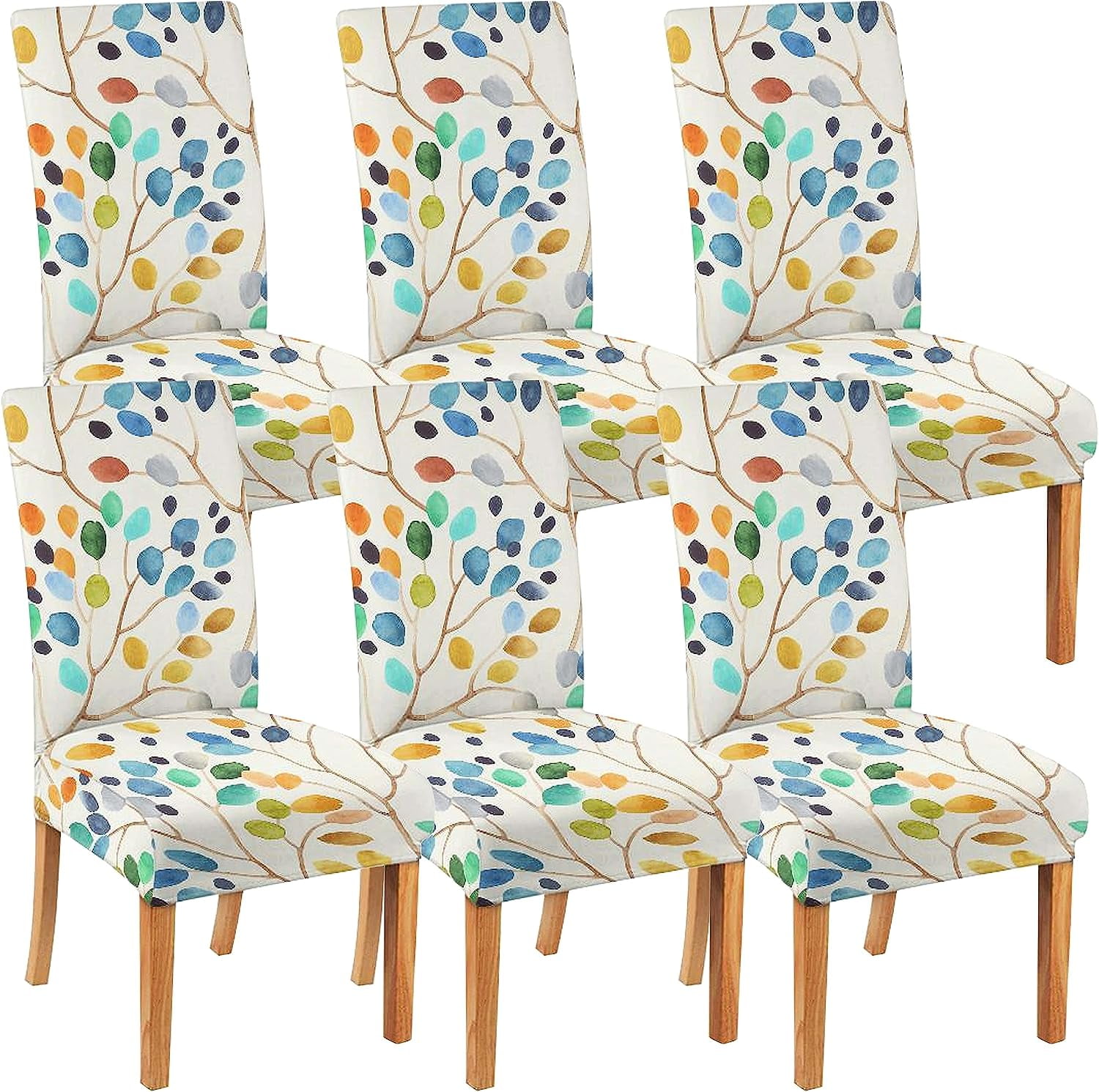 Oversize White Chair Covers for Dining Room Set of 6,Large Stretch