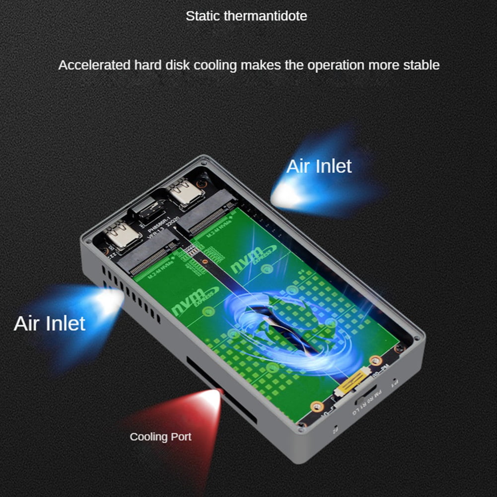 1 x M.2 NVME SSD RAID Enclosure 1 x USB TYPE-C cable 1 x screwdriver 2 x studs 2 x screws-Space Gray