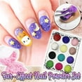 thumbnail image 2 of Bow Nail Charms Colour Manicure Flocking Polish Powder 12 Powder -Effect Art Nail Nail Eyeshadow Tips Velvet Nail Sticker Designs, 2 of 9