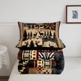 thumbnail image 5 of jejeloiu Rustic Deer Full Size Comforter Sets,Cabin Pattern Bedding Comforter Set For Boys,Beige Red,Black Reversible,3 Pieces,1 Comforter and 2 Pillowcases, 5 of 7