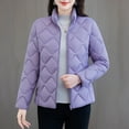 thumbnail image 4 of PiGOGI Women's Winter Jacket Zipper Casual Winter Coat Fall Outerwear Purple M, 4 of 6