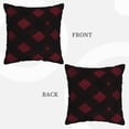 thumbnail image 4 of Velvet Rimmed Pillowcase Is Not Easy To Open Line Deformation Invisible Zipper Opening And Closing Only Pillowcase Does Not Contain Pillow Core Argyle Plaid Darkred_4 18"X18", 4 of 8