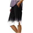 thumbnail image 3 of kladzum Women's Cotton Linen Shorts Print Loose Fit Straight Leg Side Buttoned Slits Capri Pants with Pockets for Summer Vacation Outfits S-2XL, 3 of 6