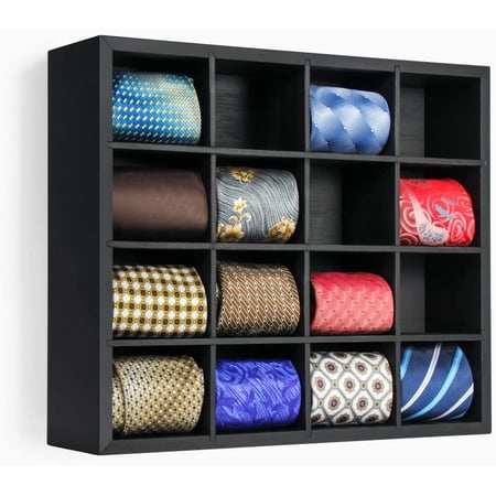 Unique Tie Rack XBRW Tie Rack Wall Mounted Tie Box,Tie Organizer Black Tie Display ...