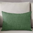 thumbnail image 3 of Dark Green Burlap Texture Throw Pillow Cover 16 x 24 Inch Decorative Pillow Cover Farmhouse Vintage Green Lumbar Pillowcase Seasonal Rectangle Cushion Case for Couch Sofa Bed Living Room, 3 of 7