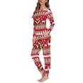 thumbnail image 2 of Renewold Aztec Ethnic Reindeer Pajamas for Women Set Warmth Soft Indoor Clothing 2 Pieces Casual Top and Pants with Pocket Loose Fitting Christmas Nightwear Size 2XL, 2 of 4