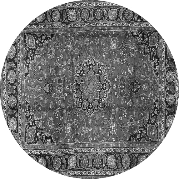 Ahgly Company Indoor Round Persian Gray Traditional Area Rugs, 4' Round