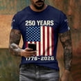 thumbnail image 2 of Rggeeun Men'S Tee Stars And Stripes 250 Years Graphic 1776-2026 Print Liberty Short Sleeve Crew Neck For 4th Of July Rodeo Soft Tops,Navy,Xxxxxl, 2 of 5