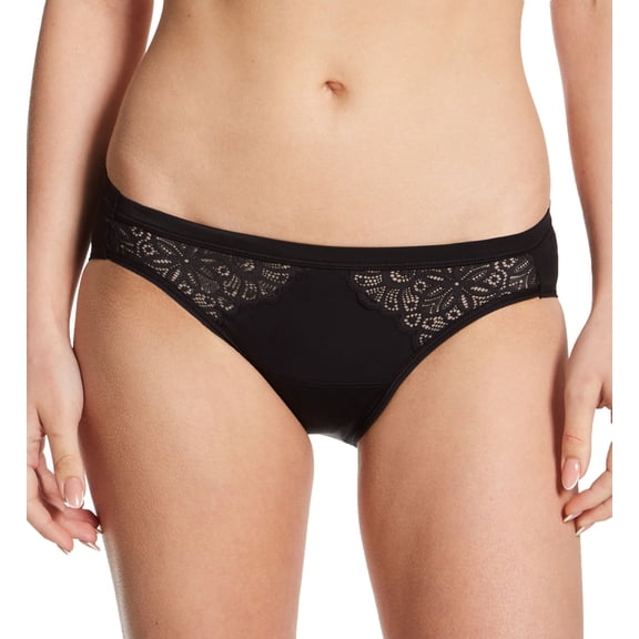 Women's Maidenform DMLBKM Bikini Moderate Flow Period Panty (Black XL)