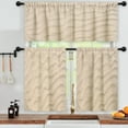 thumbnail image 3 of LALILO Kitchen Curtains and Valances Set of 3 36" Sand Brown Window Treatment Tiers for Window Decor, 3 of 5