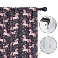 thumbnail image 4 of Blackout Kids Curtains,Dark Blue Cartoon Unicorn Leaf Flower Pattern Childrens Insulated Curtains Set Of 2,Bedroom Essentials,Toddler Room Decor 52"x84", 4 of 5