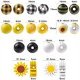 thumbnail image 3 of U8MO 50x Wood Printed Houndstooth Daisy Sunflower Flower Loose Jewelry Spacer Beads, 3 of 6