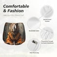 thumbnail image 4 of Gukieu Jungle Meditating Lion Print Women's Sports Shorts with Drawstring Elastic Waistband for Running, Yoga, Fitness-Large, 4 of 7