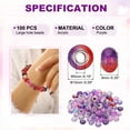 thumbnail image 2 of Uxcell Assorted European Craft Beads,100 Pcs Large Hole Beads Spacer Charm for DIY Craft Bracelet Making,Purple, 2 of 6