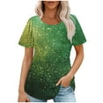 thumbnail image 1 of Pisexur Hauts pour Femmes, Blouses Habillées Décontractées pour Femmes, Hauts de Printemps pour Femmes, Haut Décontracté à Manches Courtes et Col Rond Ample Uni Multicolore, 2TG, 1 of 1