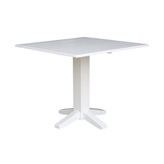 International Concepts T08-36SDP Square Dual Drop Leaf Dining Table - White