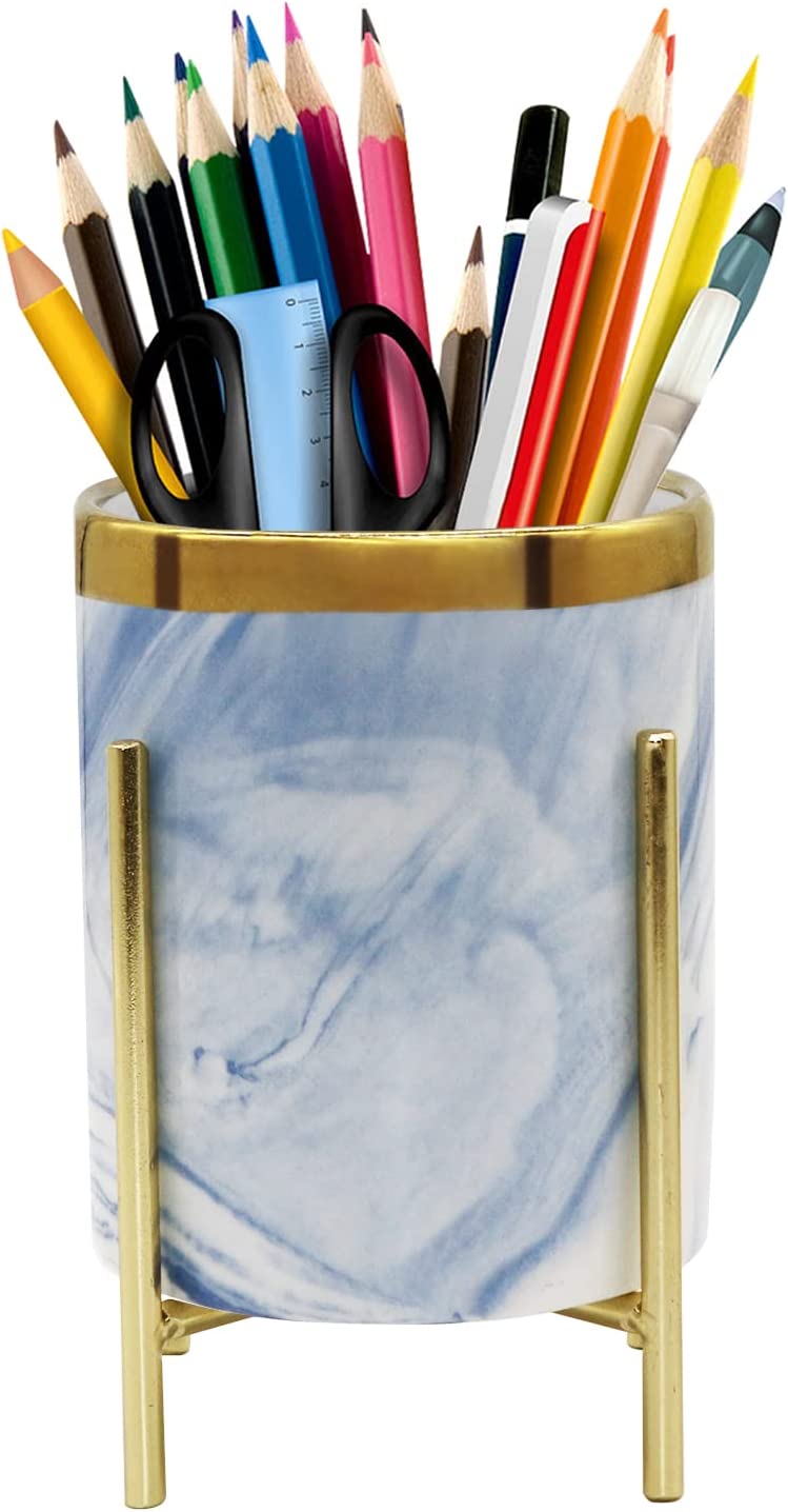 Pen Cup Holder, Stand for Desk Marble Pattern Pencil Cup for Girls Kids