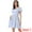 Blue, variant on Unique Bargains Smocked Dress for Women's Summer Casual Bow Tie Back Ruffle A-Line Dress S Blue