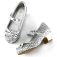 thumbnail image 6 of Kushyshoo Silver Girls Dress Shoes Mary Jane 1.5in Low Heel Wedding Party Princess 12M, 6 of 7