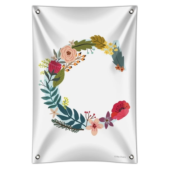 Letter C Floral Monogram Initial Home Business Office Sign