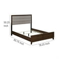 thumbnail image 3 of Yels King Size Bed, Gray Channel Tufted Upholstery, Walnut Brown Wood, 3 of 7