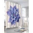 thumbnail image 3 of Fsddascl Blue Purple Flower Shower Curtain Set - Extra Long 72" x 96" Washable Bathtub Curtain with 12 Hooks, Succulents Ferns Abstract Watercolor Waterproof Fabric Stall Shower Curtains for Bathroom, 3 of 6