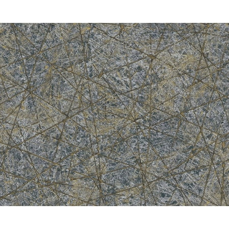 Concord Wallcoverings Modern Textured Wallpaper Graphics, Vinyl Accent Wall, Black, Gold, Grey, Metallic, Silver, 21 in x 33 Ft (57 sq. ft), 391774