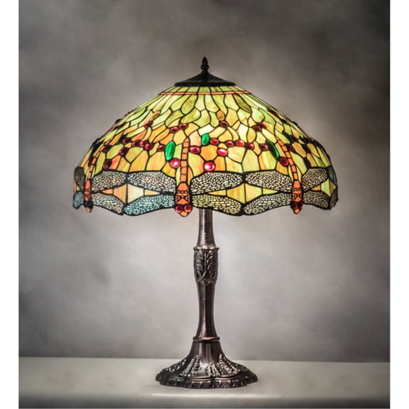 47960 Meyda 26" High Tiffany Hanginghead Dragonfly Table Lamp