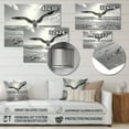 thumbnail image 4 of Designart "Seagulls in Flight Grey Beach Soar IV" Animals Metal Art Living Room, 4 of 5