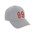 thumbnail image 2 of Daxton 3D Vintage Custom Number Low Profile Adjustable Baseball Dad Hat Cap, Light Grey Red, 99, 2 of 4