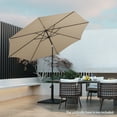 thumbnail image 3 of Gymax Parasol de Patio Solaire de 10 Pi, Parasol Éclairé à 112 DEL pour l'Extérieur, Parasol de Marché pour Table, Beige, 3 of 10