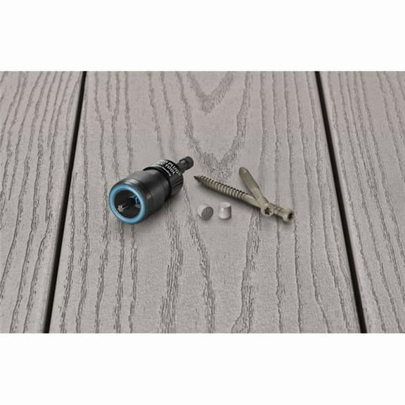 Starborn  No.10 x 2.75 in. Star Trim Head Epoxy Coated Carbon Steel Deck Screws & Plugs Kit - Slate Gray