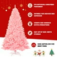 thumbnail image 6 of Costway 7.5Ft Hinged Artificial Christmas Tree Full Fir Tree New PVC w/ Metal Stand Pink, 6 of 11