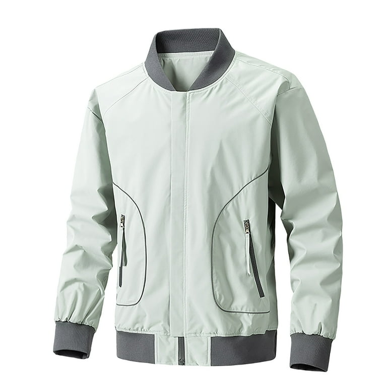 IYTR Men's Lightweight Stand Collar Bomber Jacket with Reflective