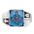 thumbnail image 4 of 14K White Gold Ring Band Themed Men's Masonic, Size 9, 4 of 5