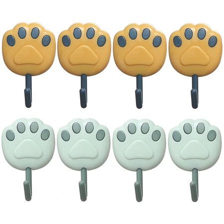 

Southwit Cat Claw Personality Wall-Mounted Key Holder Storage Organization Wall Hanger Decorative Hooks for Bedroom Bathroom and Kitchen(Yellow&Green)