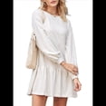 thumbnail image 2 of Vestido Estilo Sudadera de Larga para Mujer, Otoño 2025, Cuello Redondo, Punto Acanalado, Patchwork, Minivestidos Informales. L, 2 of 10