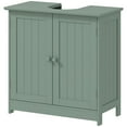 thumbnail image 4 of Dark Green Bathroom Vanity Cabinet, Modern Under Sink Storage with Adjustable Shelf, Pedestal Sink Organizer, 4 of 8