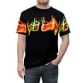thumbnail image 5 of Love Music Heart Beat 4 Unisex Cut & Sew Tee (AOP), 5 of 7