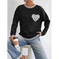thumbnail image 4 of Suéter de Punto con Cuello Redondo, Larga, Holgado y Liso para Mujer, Estilo Moderno Negro L, 4 of 8